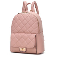 MKF Collection Dimitria Quilted and Smooth Women Backpack, Bookbag Purse Handbag Travel Daypack Bag By Mia K