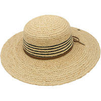 Maria Raffia Straw Band Round Wide Brim Beach Resort Hat