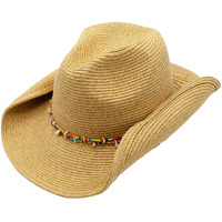 Hanai Toyo Straw Color Beaded Adjustable Western Drifter Hat