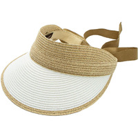 Mila Toyo Straw Adjustable White Sun Visor Cap Hat