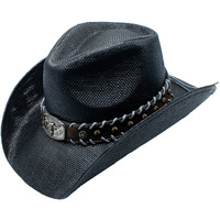 Sax Toyo Straw Buckle Steer Star Western Drifter Cowboy Hat