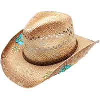 Emma Raffia Straw Flower Braided Band Drifter Cowboy Hat