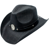 Parrandas Toyo Straw Bison Buckle Band Drifter Cowboy Hat