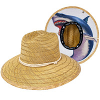White Shark Straw Lifeguard Hat