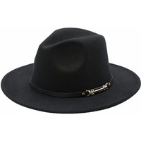 Southern Charm Ultra Felt Faux Leather Band Wide Brim Hat
