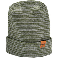 Modern Theta Stitch Contrast Cuffed Beanie (Patent Pending Design)-Gray/Green, Made in USA