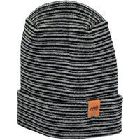 Modern Theta Stitch Contrast Cuffed Beanie (Patent Pending Design)-Gray/Black, Made in USA