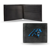 Carolina Panthers Wallet Billfold Leather Embroidered Black