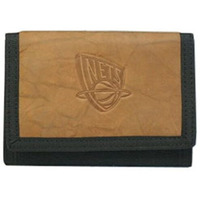 New Jersey Nets Leather/Nylon Embossed Tri-Fold Wallet