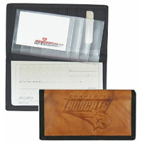 Charlotte Bobcats Checkbook Cover Leather/Nylon Embossed CO