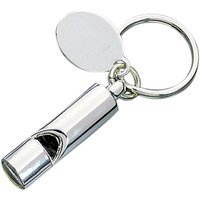 Whistle Key Chain, Chrome Plated 3"