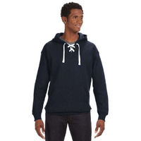 J. America Sport Lace Hooded Sweatshirt - Navy, S