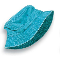 VA101 | VACATIONER- Pigment dyed, garment washed cotton twill, crushable bucket hat style. L-59 cm (7 3/8")- CARIBBEAN BLUE