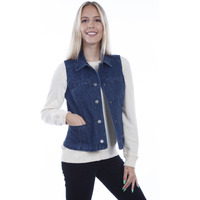 DENIM VEST W/PRINCESS SEAMS