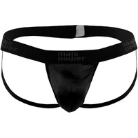 Jock Strap Satin Lycra Black Large/XL Underwear(D0102HES4Z7.)