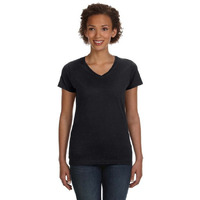 Ladies V-Neck Fine Jersey T-Shirt - BLAcK - S(D0102H7DM6T)