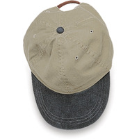 LP102 | OPTIMUM-KHAKI W/CONTRAST BILL- Pigment dyed, garment washed cotton twill, six panel, low profile, unstructured cap with Contrast Color Visor, Adams Cool-Crown mesh lining and leather strap closure with antique brass buckle and grommet.  - KHAKI/BLACK