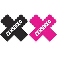 Peekaboos Censored Pasties 2 Pairs 1 Black, 1 Pink(D0102H5QC3Y.)