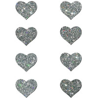 Pastease Mini Glitter Hearts Silver Pack Of 8 Pasties(D0102H5Q5AY.)