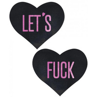 Pastease Let's F*ck Hearts Black O/S Pasties(D0102H5Q4WV.)