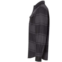 Burnside Snap Front Long Sleeve Plaid Flannel Shirt - Black, M