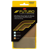 FUTURO Ultra Sheer Knee Highs for Women, Nude, 71060EN, Medium, Moderate (15-20 mm/Hg)