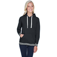 J. America Womens Relay Hooded Sweatshirt - Black, XL
