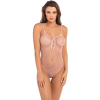 Rene Rofe Undone See Through Bodysuit Rose O/S(D0102HES4NU.)
