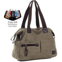 The Uptown Journey Canvas Hand Bag With FREE RFID BLOCKER WALLET