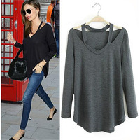 Cut Out To Lounge Top Easy Wear Long Sleeves In 6 Colors(D0102HEY5AW.)