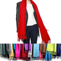 Privilege Pashmina Shawls With Fringe Benefits(D0102HEYQIY.)