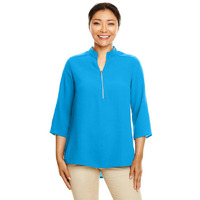 Ladies Perfect Fit34-Sleeve crepe Tunic - BLAcK - XS(D0102H7Z0VJ)
