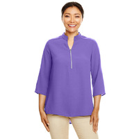 Ladies Perfect Fit34-Sleeve crepe Tunic - BLAcK - XS(D0102H7Z0J2)