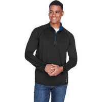 Mens Radar Quarter-Zip Performance Long-Sleeve Top - BLK TRU ROYAL - L(D0102H7ZKQT)