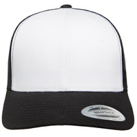 YP classics Adult Adjustable White-Front Panel Trucker cap - BLK WH BLK - OS(D0102H78B9T)
