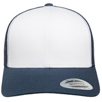 YP classics Adult Adjustable White-Front Panel Trucker cap - BLK WH BLK - OS(D0102H78BIP)