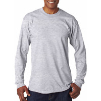 Adult 61 oz 100% cotton Long Sleeve T-Shirt - ASH - S(D0102H7D35X)