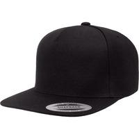 Adult 5-Panel Structured Flat Visor classic Snapback cap - BLAcK - OS(D0102H7N5H2)