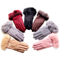 Kitten Mittens Faux Fur Lining Touch Smart gloves(D0102HE68Kg)