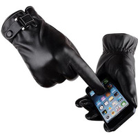 Autumn Warmth Stylish Vegan Leather Touch Smart gloves(D0102HE688Y)