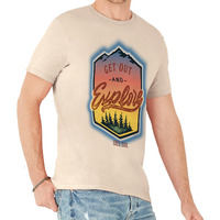 Men Crew Tee - Get Out And Explore - Beige by DelSol for Men - 1 Pc T-Shirt (2XL)
