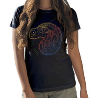Girls Crew Tee - Chameleon - Black by DelSol for Women - 1 Pc T-Shirt (YXS)