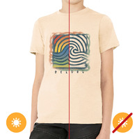 Men Crew Tee - Wave Spray - Beige by DelSol for Men - 1 Pc T-Shirt (YS)