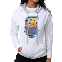 NASCAR Hooded Sweatshirt - Kyle Busch - 10 White by DelSol for Women - 1 Pc T-Shirt (M)