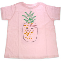 Girls Crew Tee - Blushing Pineapples - Balerina by DelSol for Kids - 1 Pc T-Shirt (5T-6T)