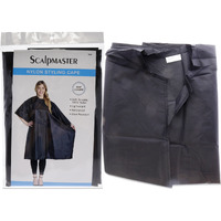 Nylon Styling Cape with Snap Closure - Black by Scalpmaster for Unisex - 1 Pc Apron
