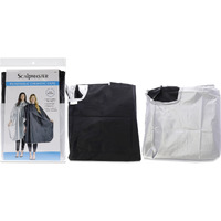 Nylon Reversible Chemical Cape with Snap Closure - Black-Silver by Scalpmaster for Unisex - 1 Pc Apron