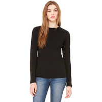 Ladies Jersey Long-Sleeve T-Shirt - BLAcK - S(D0102H78KWP)