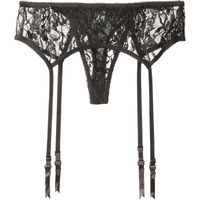 LACE GARTER BELT AND THONG BLACK O/S