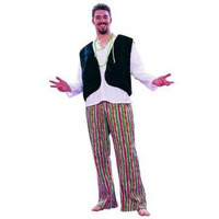 Men's 60's Hippie: Black Plush